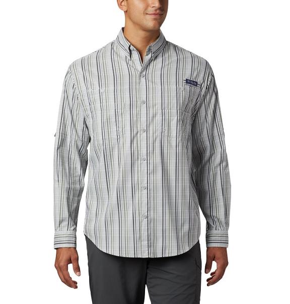 Columbia PFG Super Tamiami Fishing Shirts Men Grey Small Check USA (US2492428)